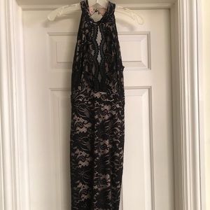 Sexy Black Lace Dress w/ Nude Undertone